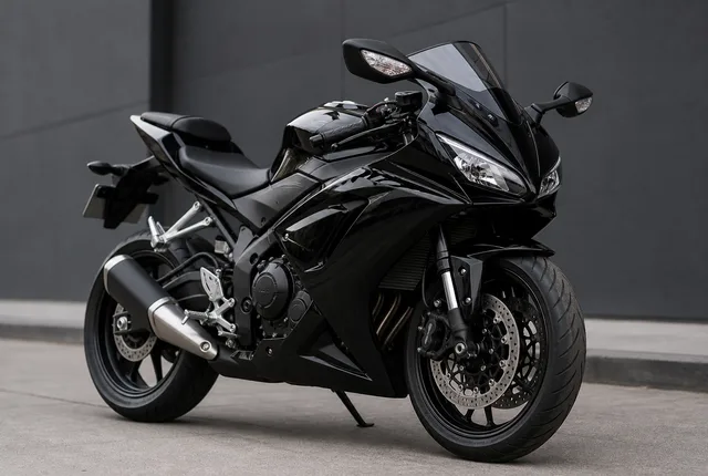 Motocicleta esportiva preta